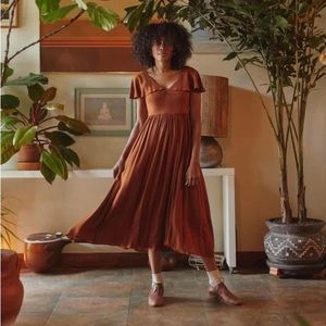 Christy Dawn Monarch Dress in Rust // Medium
